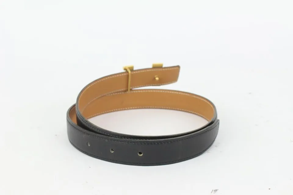Hermès Black x Brown 24mm Reversible H Logo Belt Kit 830her28