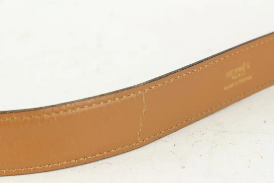 Hermès Black x Gold Wishbone Horseshoe Belt 823her26