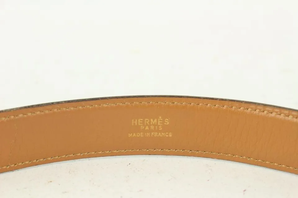 Hermès Black x Gold Wishbone Horseshoe Belt 823her26