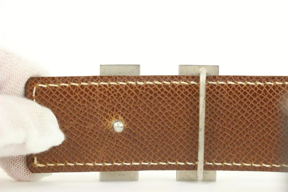 Hermès Black x Silver Reversible H Logo Cadena Belt Kit 852633