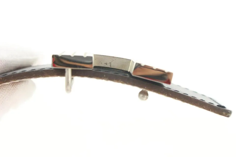 Hermès Black x Silver Reversible H Logo Cadena Belt Kit 852633