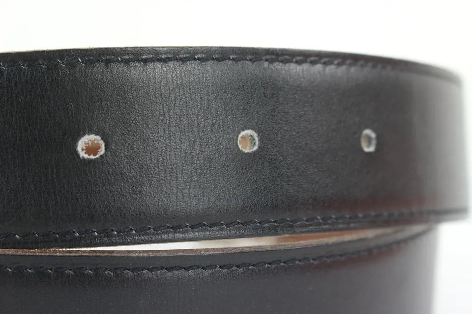 Hermès Black x Silver Reversible H Logo Cadena Belt Kit 852633