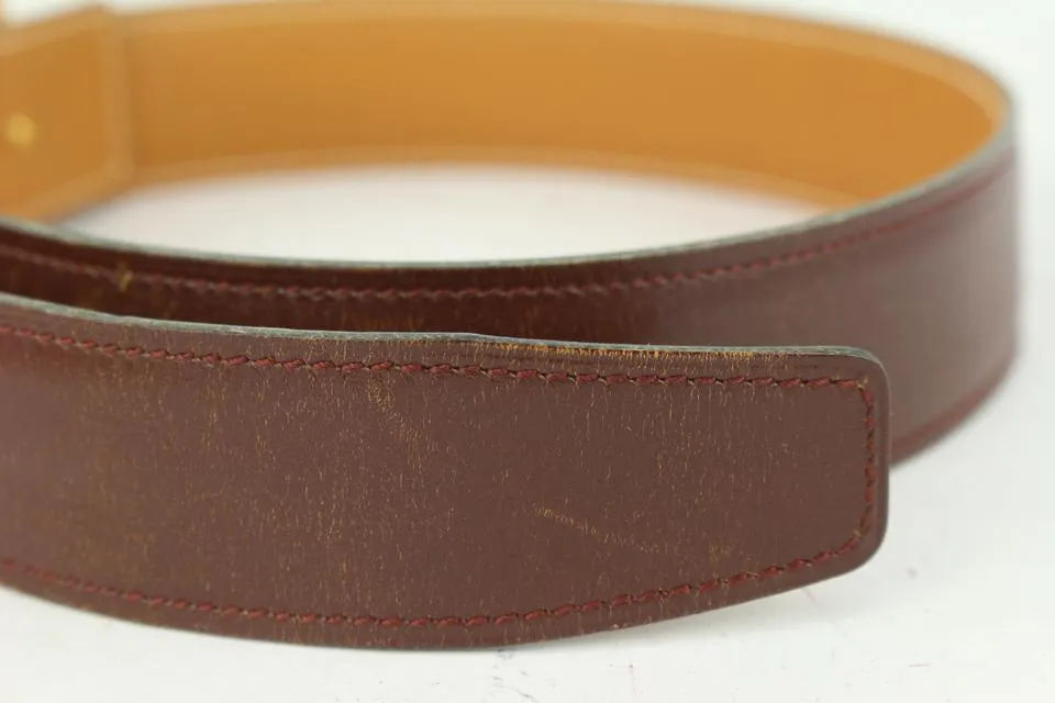 Hermès Brown x Gold 32mm Reversible H Logo Belt Kit 11her721