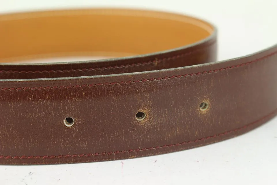 Hermès Brown x Gold 32mm Reversible H Logo Belt Kit 11her721