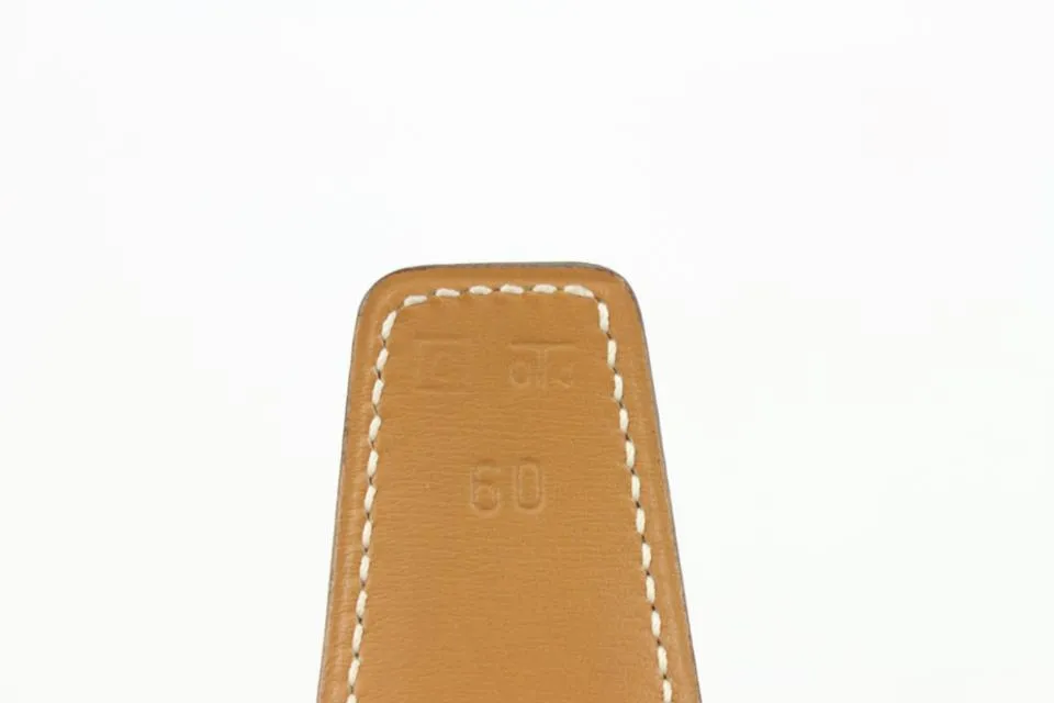 Hermès Brown x Gold 32mm Reversible H Logo Belt Kit 11her721