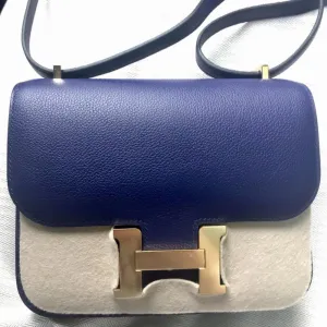 Hermès Constance 18 Bleu Encre Evercolor Gold Hardware GHW