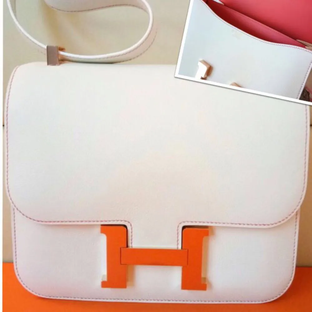 Hermès Constance HSS 24 Craie/Rose Azalee Evercolor Rose Gold Hardware RGHW