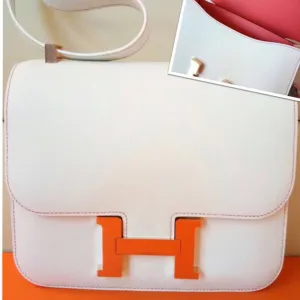 Hermès Constance HSS 24 Craie/Rose Azalee Evercolor Rose Gold Hardware RGHW