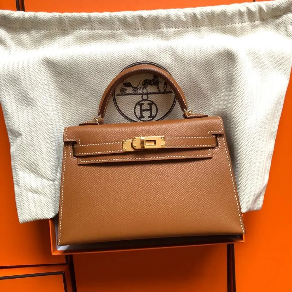 Hermès Kelly 20 Gold Sellier Epsom Gold Hardware GHW