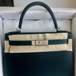 Hermès Kelly 28 Vert Cyprès Sellier Epsom Palladium Hardware PHW