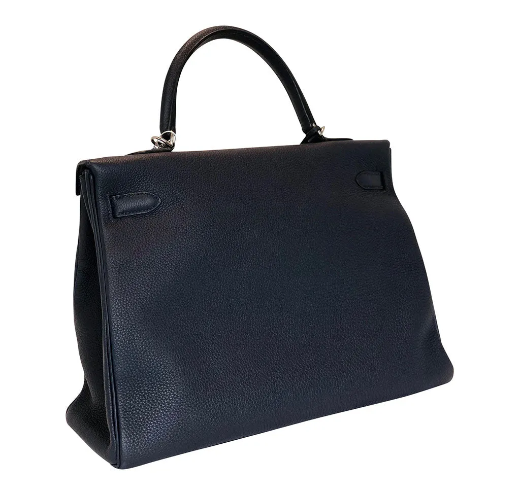 Hermès Kelly Retourne 35 Bleu Nuit Togo PHW Bag