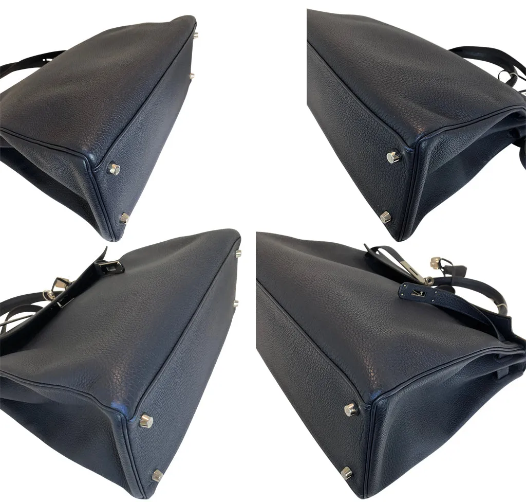 Hermès Kelly Retourne 35 Bleu Nuit Togo PHW Bag