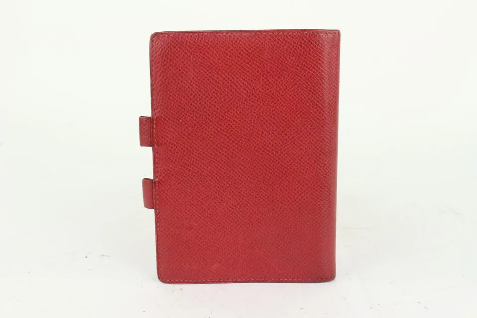 Hermès Small Red Epsom Leather Agenda 1020h36