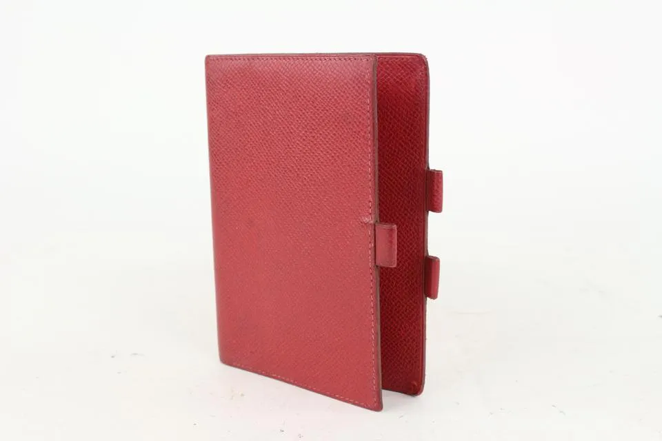 Hermès Small Red Epsom Leather Agenda 1020h36