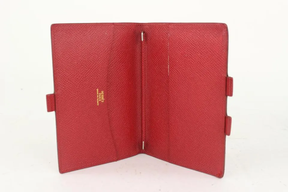 Hermès Small Red Epsom Leather Agenda 1020h36