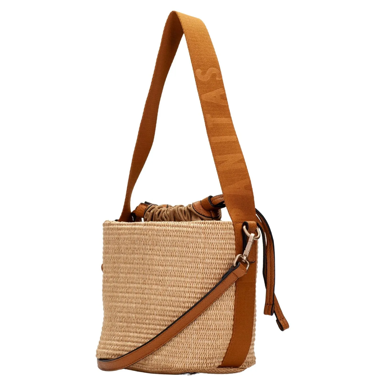 Hispanitas Tan Leather Natural Bucket Bag