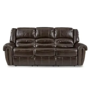 Homelegance Furniture Center Hill Double Reclining Sofa in Dark Brown 9668BRW-3