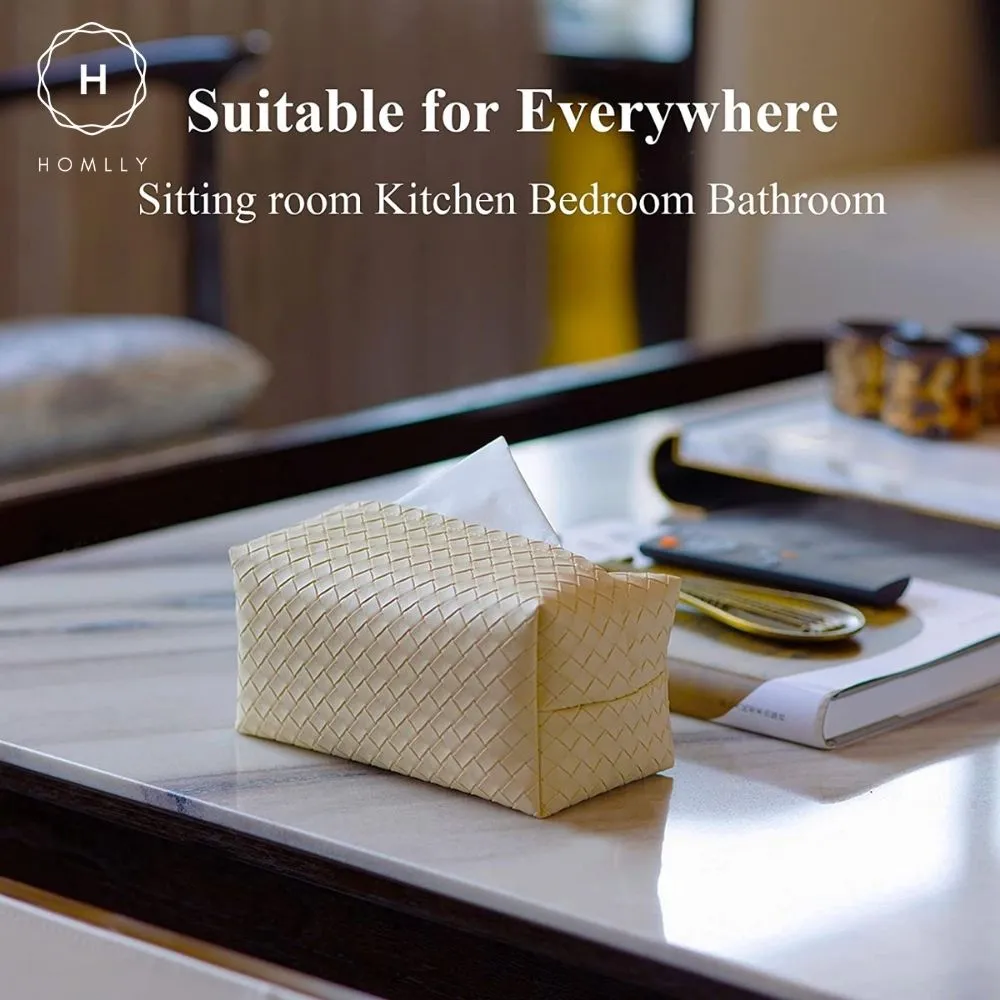 Homlly Leather Tissue Box Cover
