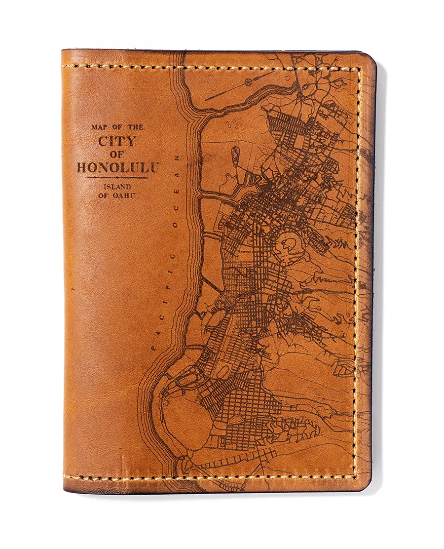 Honolulu Map Passport Wallet