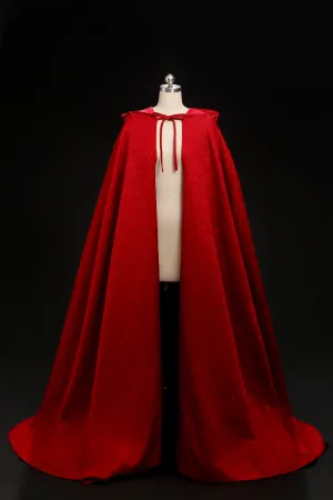 Hooded Red Long Cloak Cape SCARLETT