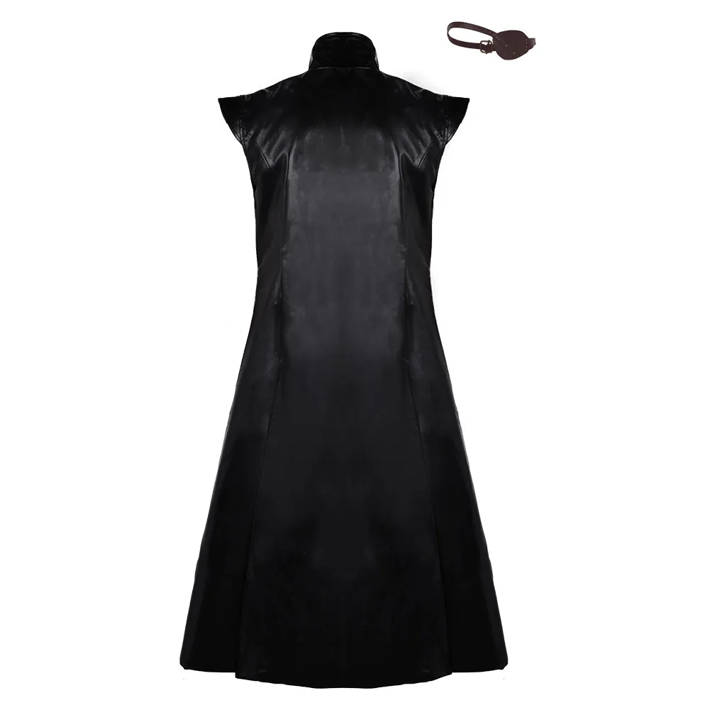 House of the Dragon 2 Prince Aemond Targaryen Black Sleeveless Coat With Eye Patch Cosplay Costume Outfits