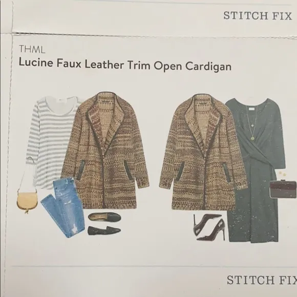 🎉HP🎉 THML Lucine Faux Leather Trim Cardigan 💗Cranberry