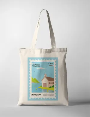 I Am Baptised Postage Stamp Tote Bag {Customisable}