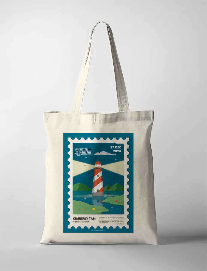 I Am Baptised Postage Stamp Tote Bag {Customisable}