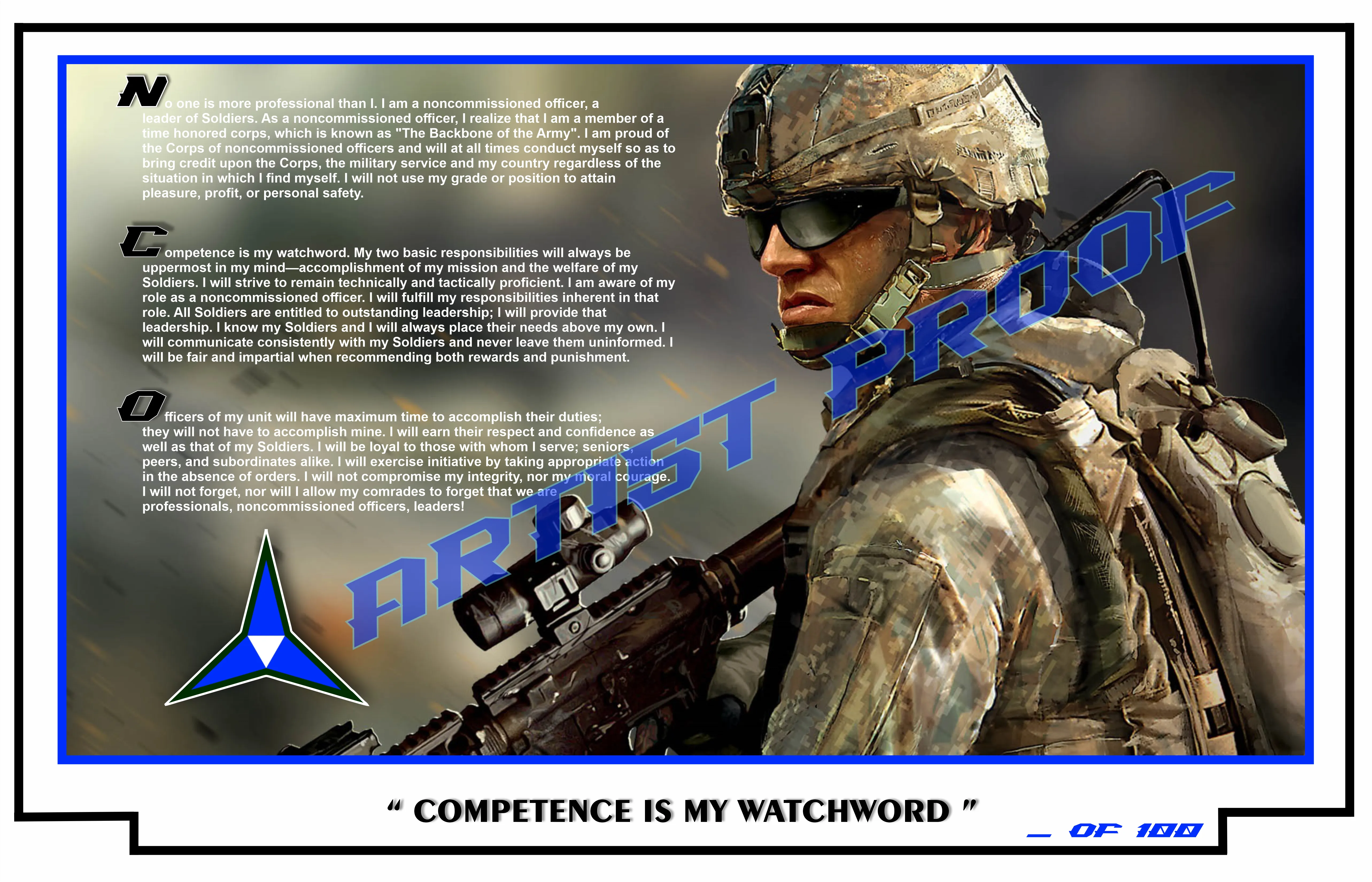 III CORPS - PHANTOM WARRIOR - NCO CREED Limited Edition Print