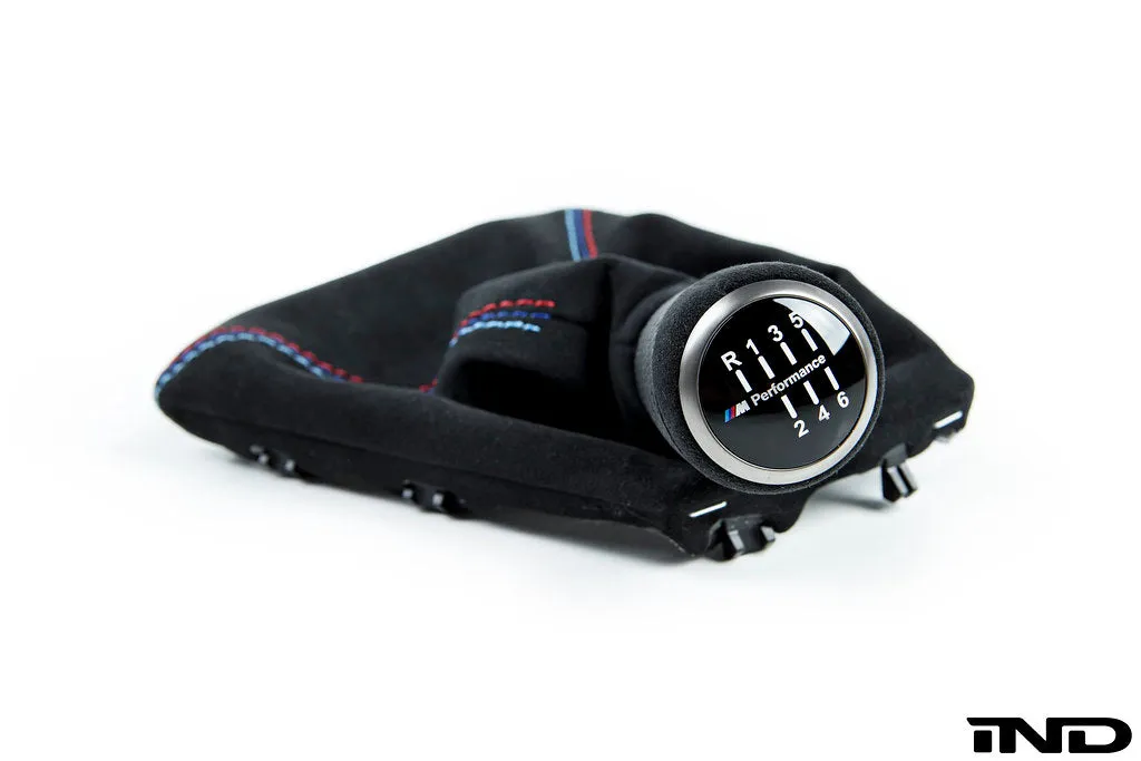 IND F8X M3 / M4 Matte Carbon   Alcantara Shift Boot Set - Straight Stitch