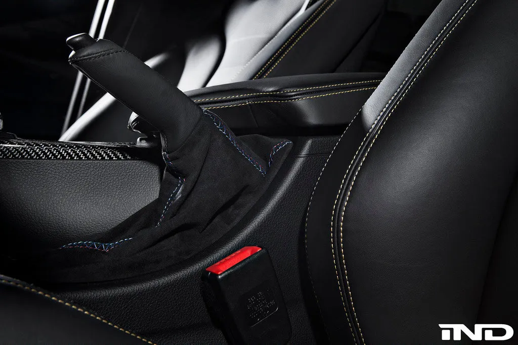 IND F8X M3 / M4 Tri-Color Alcantara E-Brake Boot - Cross Stitch