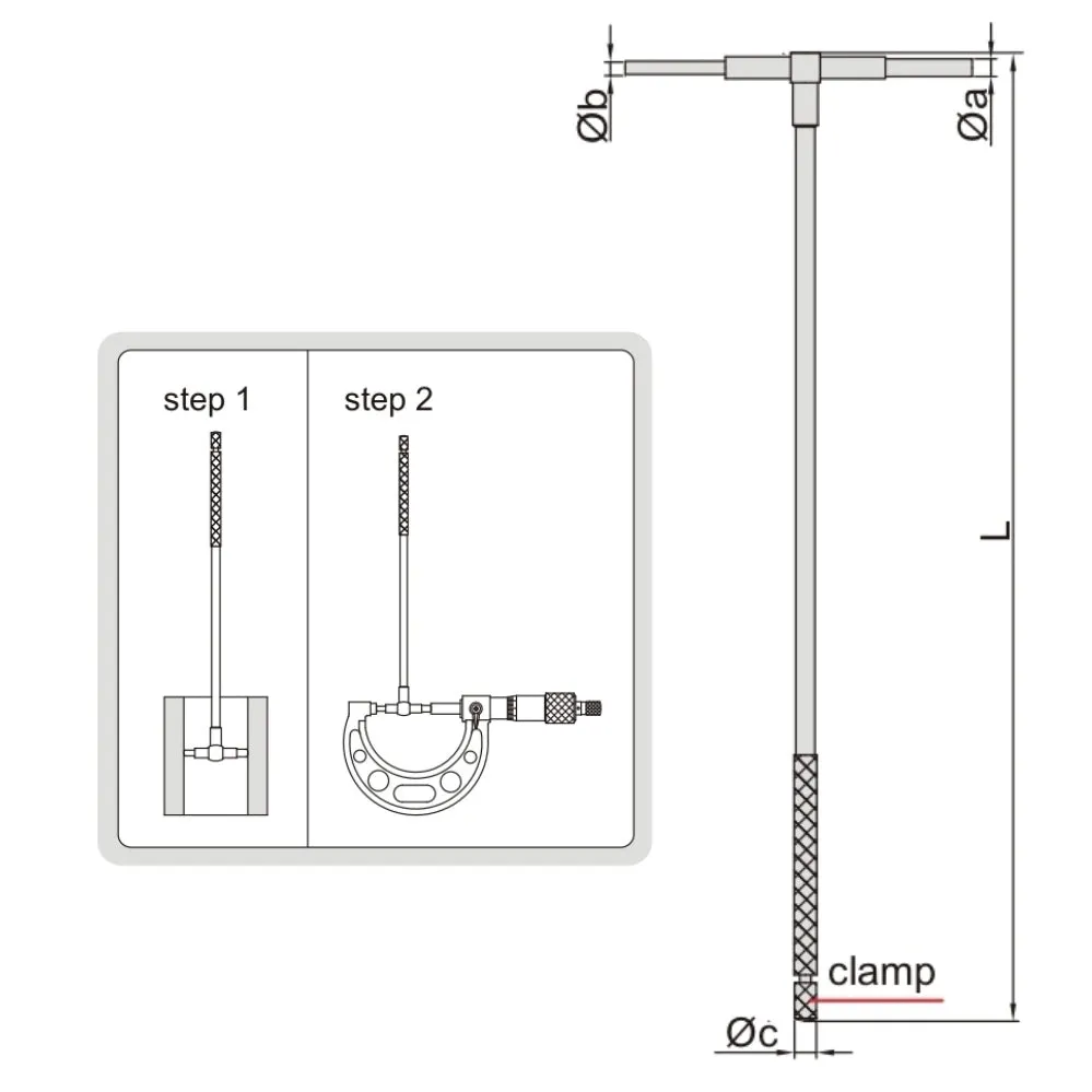 Insize Long Handle Telescopic Gauge 19-32mm Range Series 4209-3