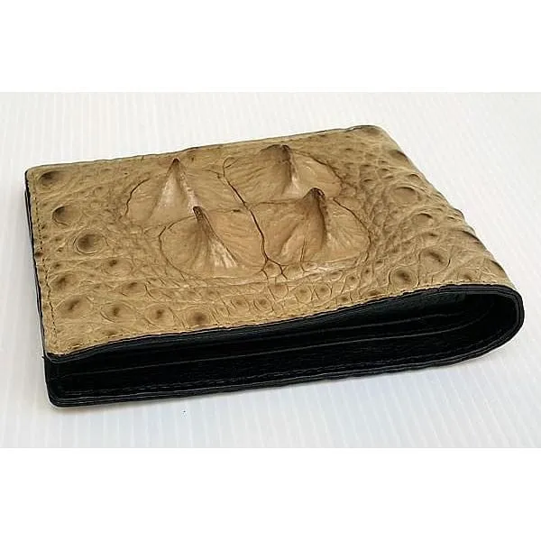 Ivory Grey Crocodile Backbone Skin Wallet