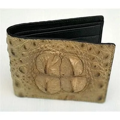 Ivory Grey Crocodile Backbone Skin Wallet