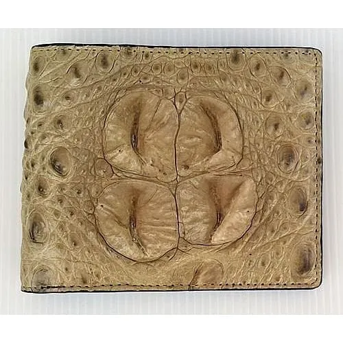 Ivory Grey Crocodile Backbone Skin Wallet