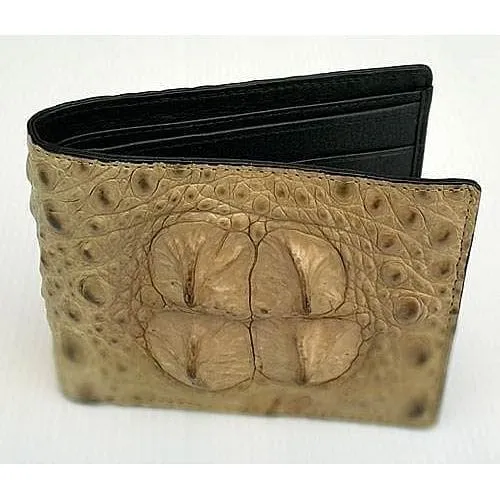 Ivory Grey Crocodile Backbone Skin Wallet