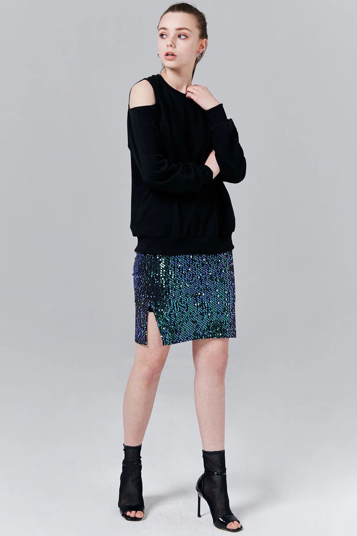 Jackie Cutout Shoulder Sweatshirt