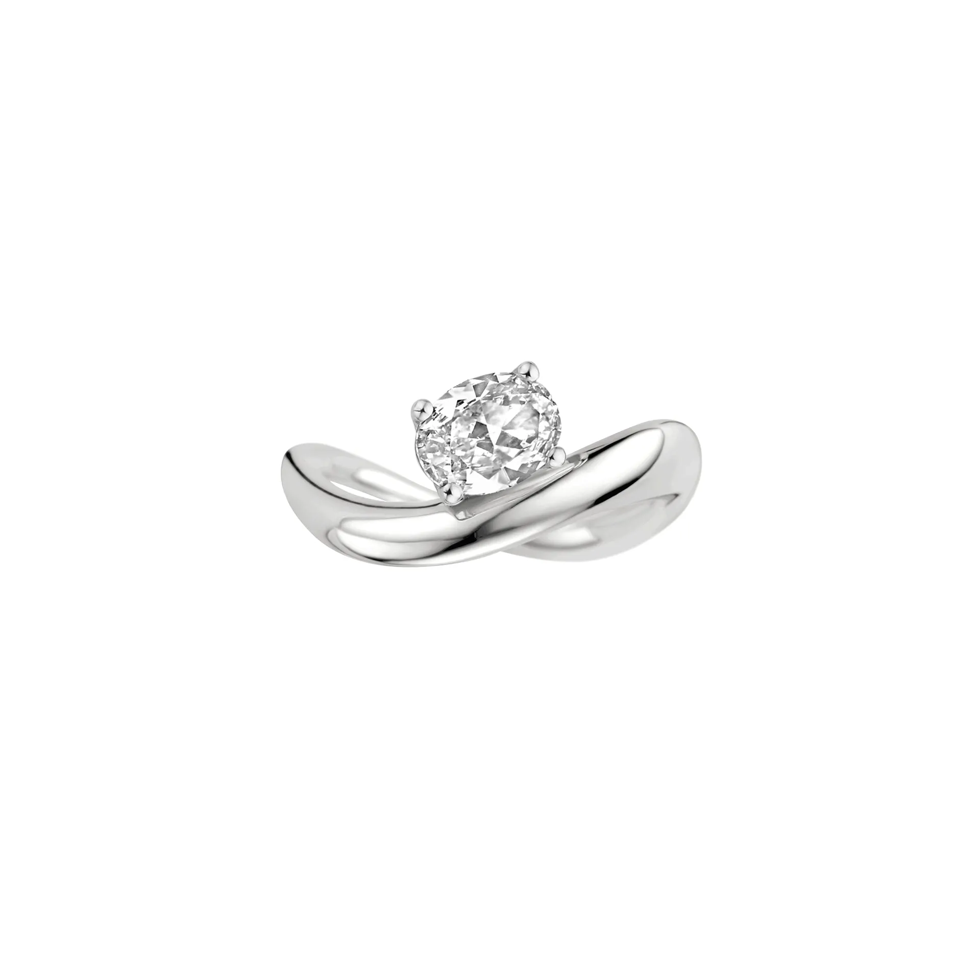 Jackie Ring 0.9ct Oval White Gold