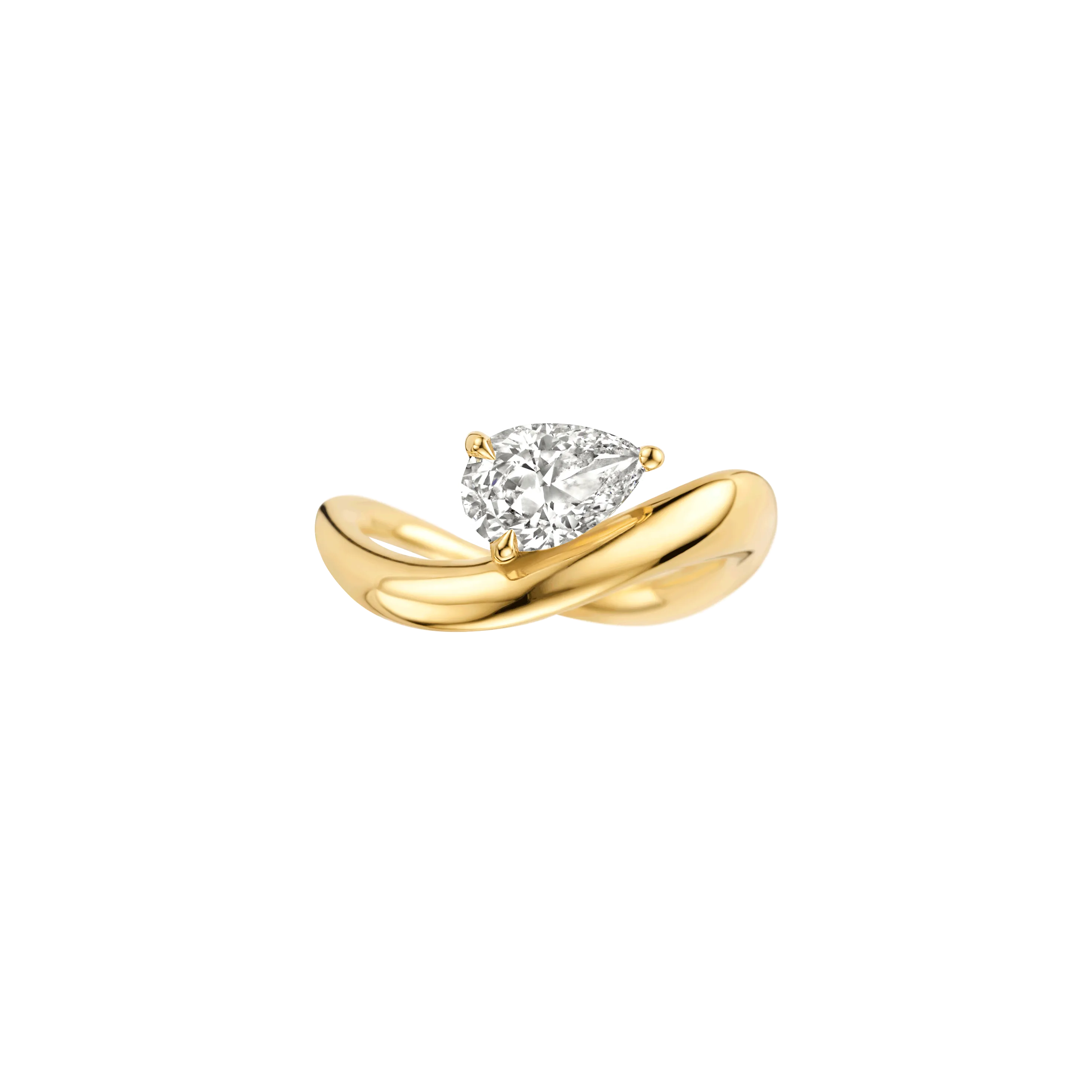 Jackie Ring 1.53ct Pear Yellow Gold