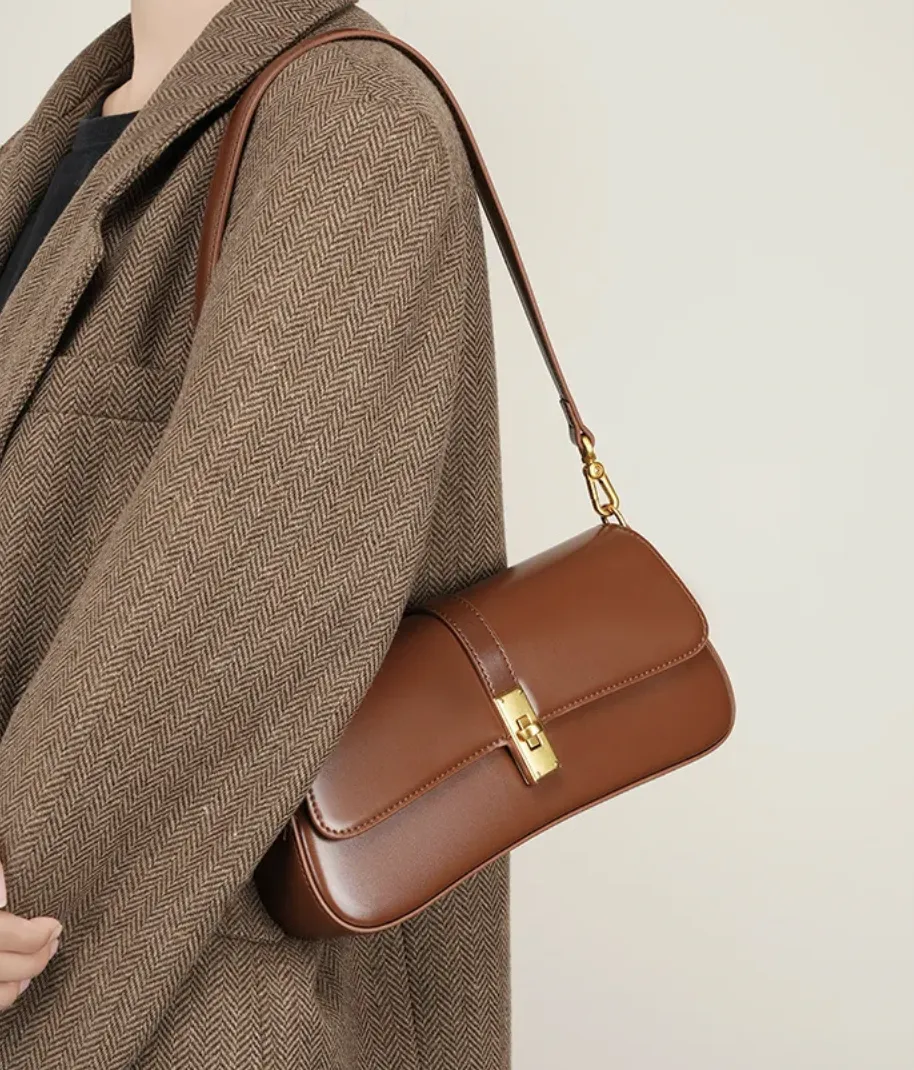 JACQUELINE LUXE LEATHER SHOULDER BAG