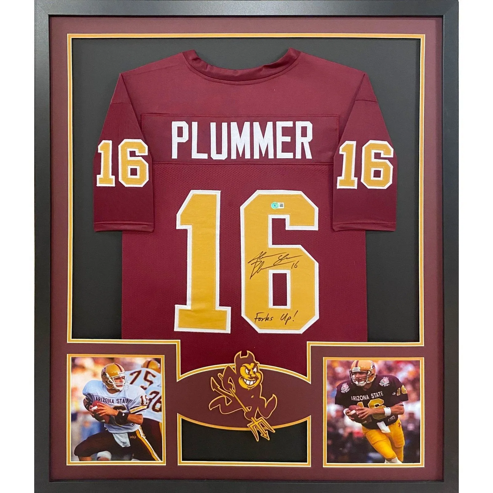 Jake Plummer Autographed Signed Framed Arizona State Jersey BECKETT