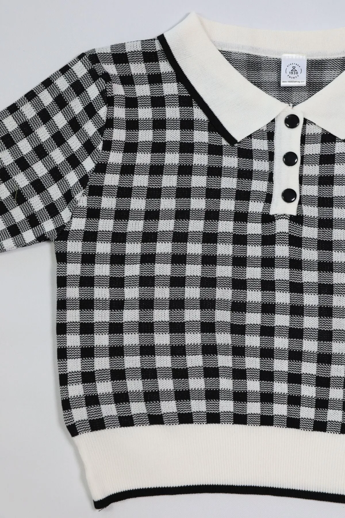 JENNA Plaid Knit Shirt (Black)