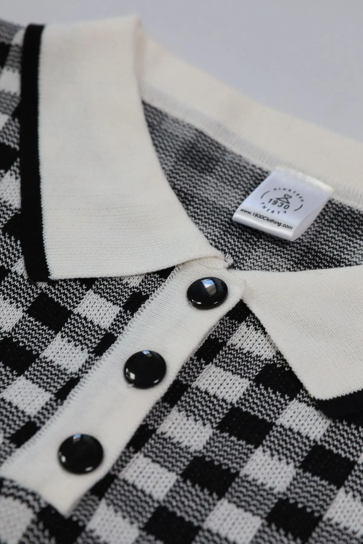 JENNA Plaid Knit Shirt (Black)