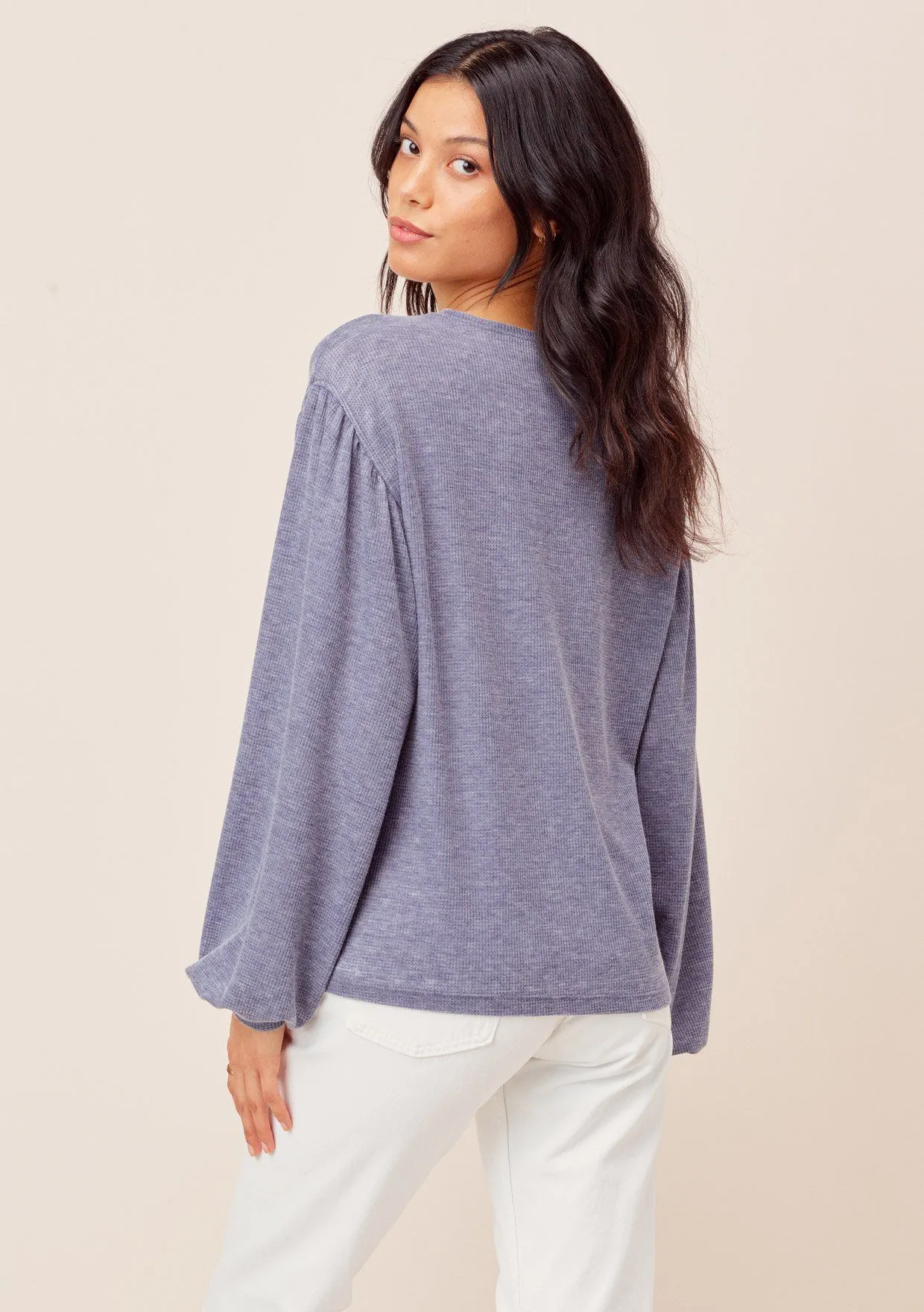 Jennah Balloon Sleeve Thermal Top