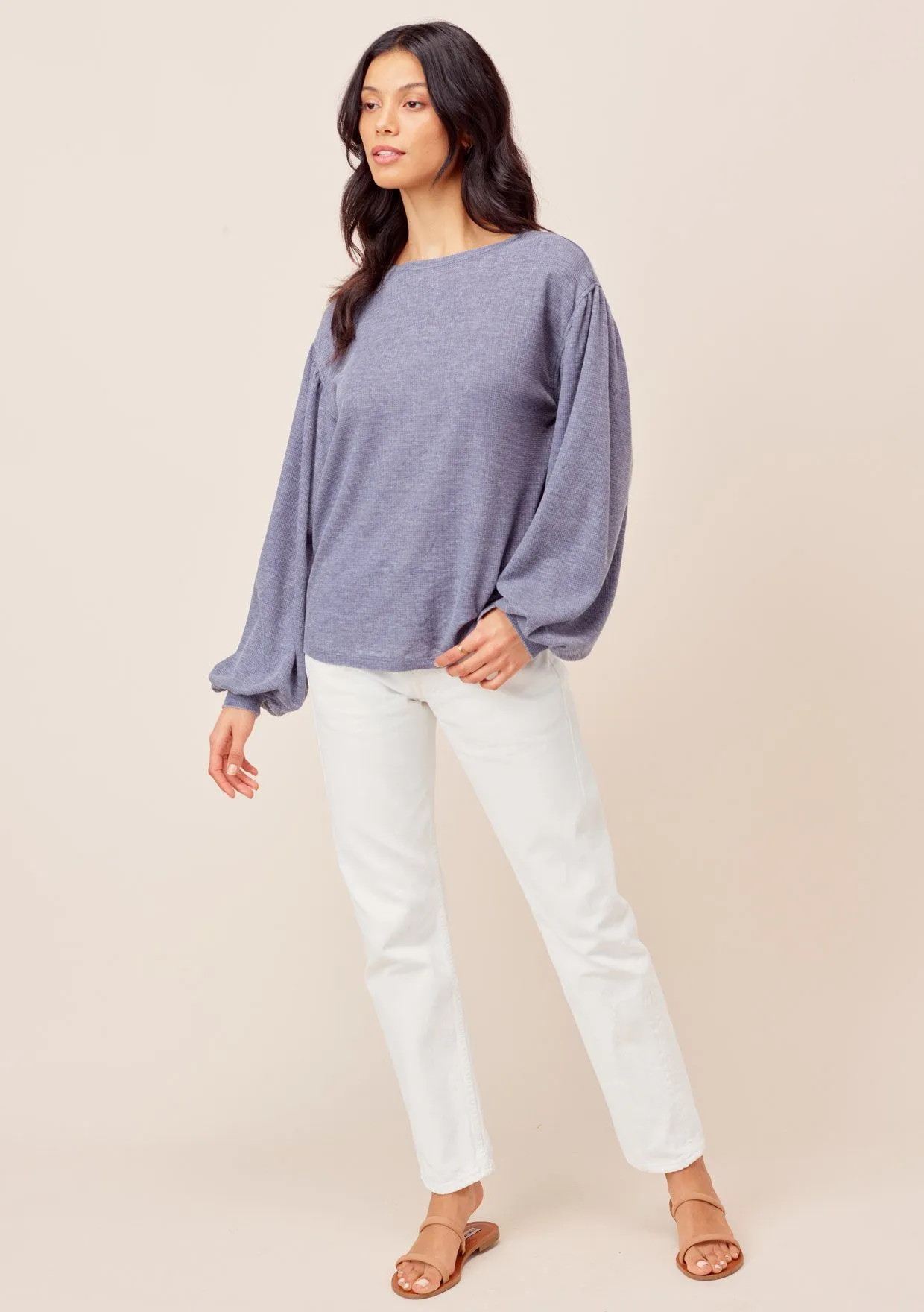 Jennah Balloon Sleeve Thermal Top