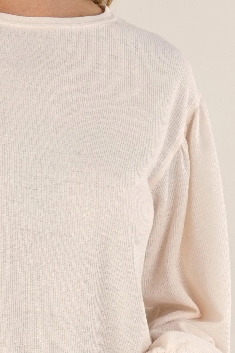 Jennah Balloon Sleeve Thermal Top
