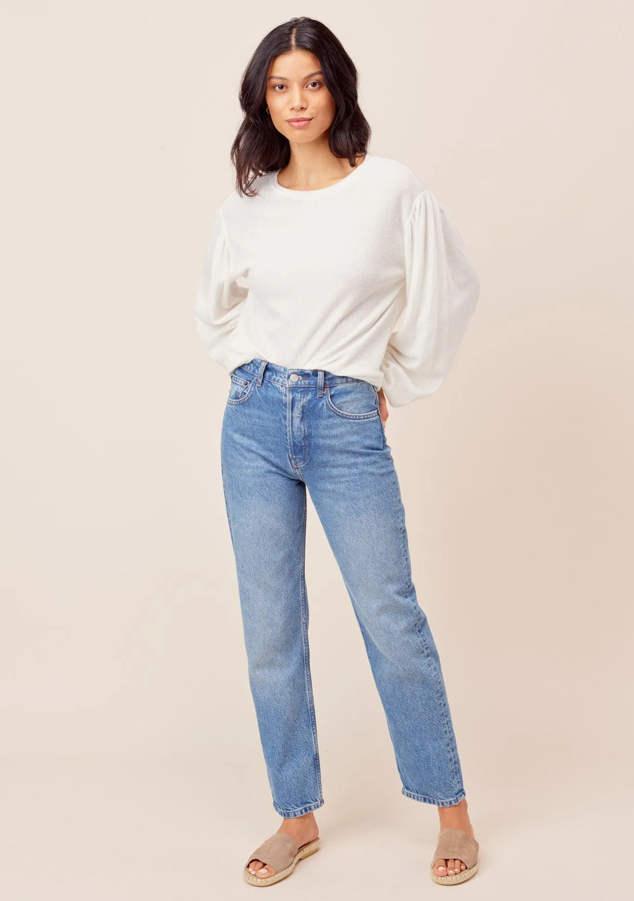 Jennah Balloon Sleeve Thermal Top
