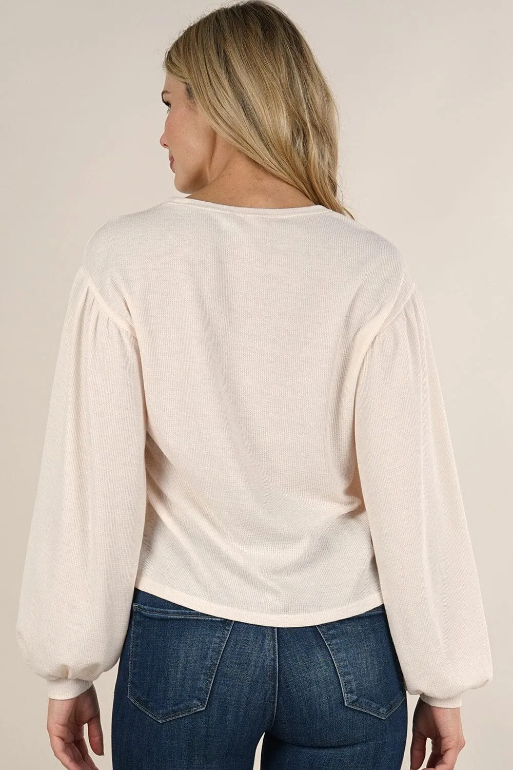 Jennah Balloon Sleeve Thermal Top