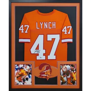 John Lynch Autographed Signed Framed TB Tampa Bay Buccaneers Jersey BECKETT