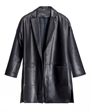 Julia and Stella by Maximilian Oversized Leather Blazer